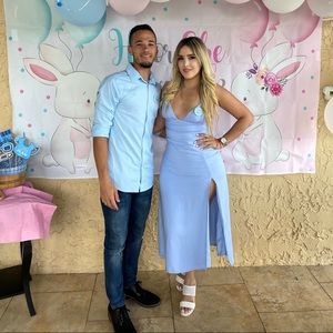 Forever 21 light blue midi dress